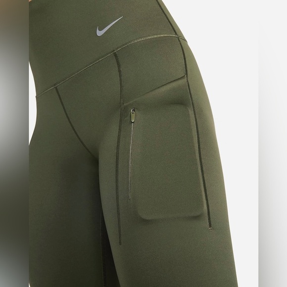 NIKE | GO Women's Firm-Support High-Waisted 7/8 Leggings with Pockets XS KHAKI - Picture 16 of 16